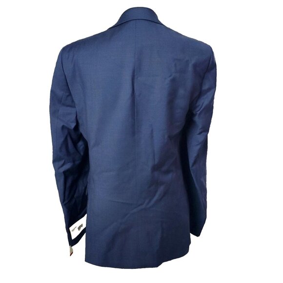 Calvin Klein Wool Suit Jacket Mens 36 Regular Slim Fit Blue Flaw Holes - Picture 2 of 15